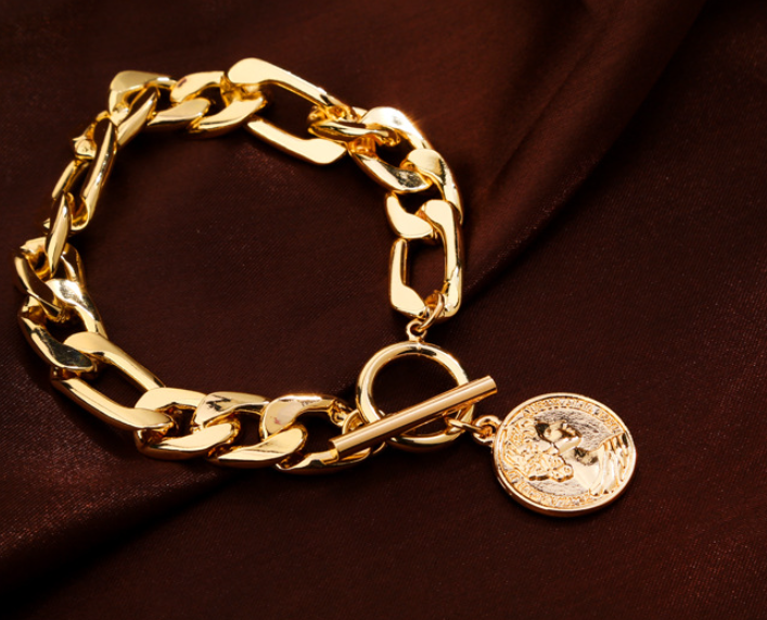 Bold Coin Chain Bracelet