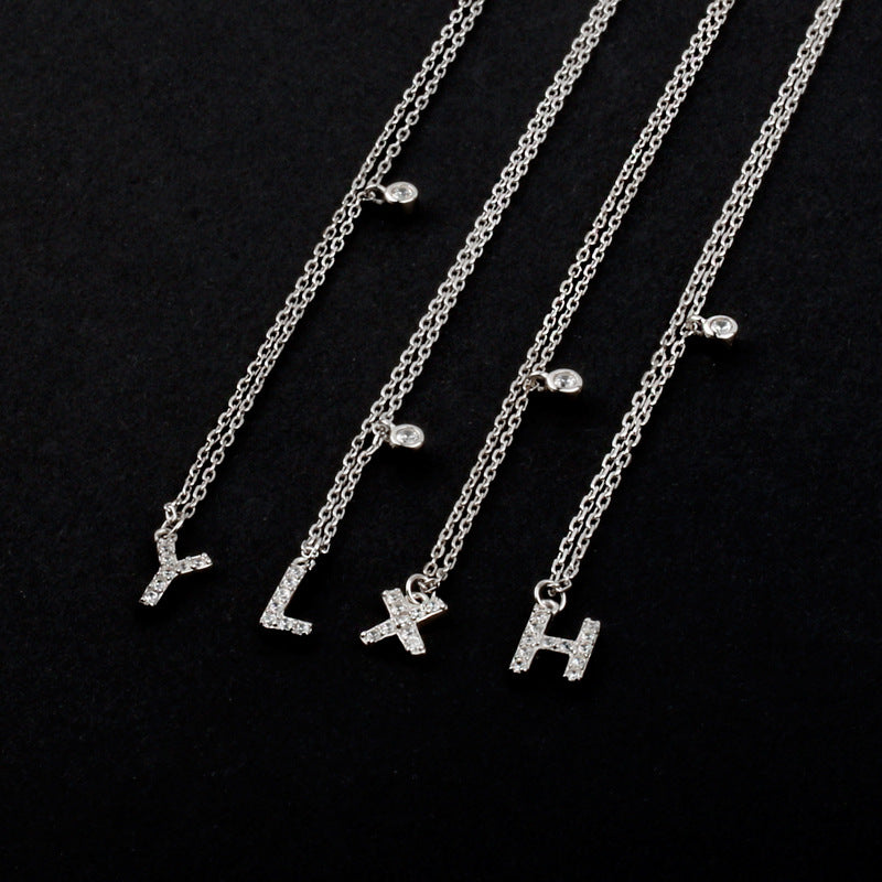Initial Letter Necklace – Silver