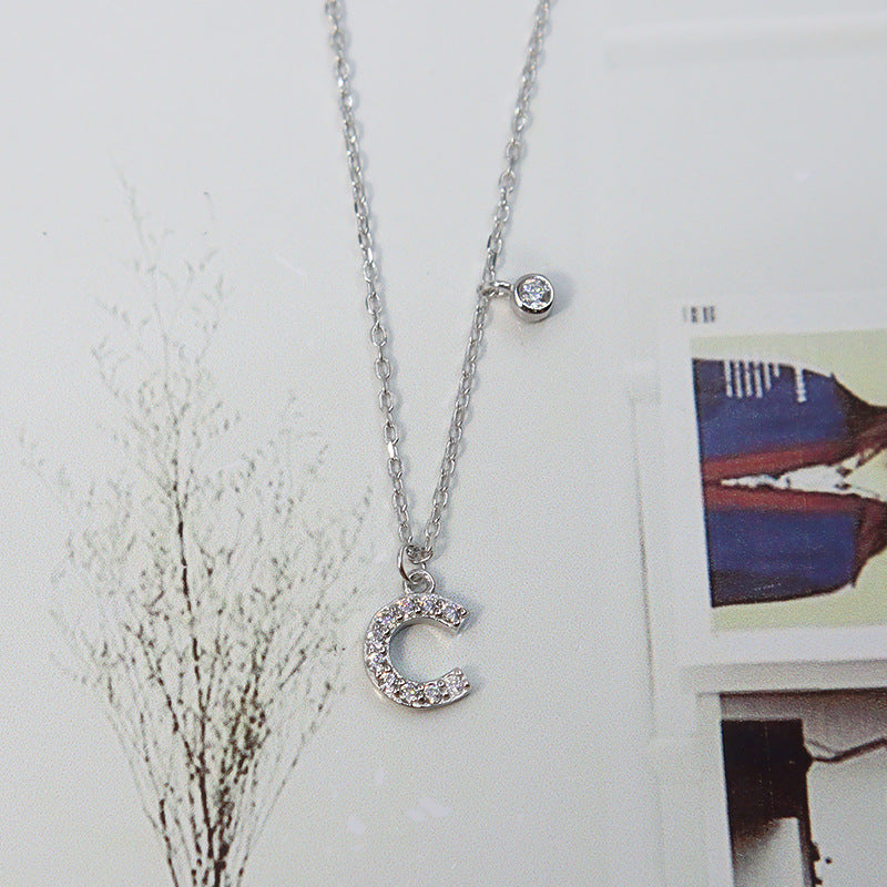 Initial Letter Necklace – Silver