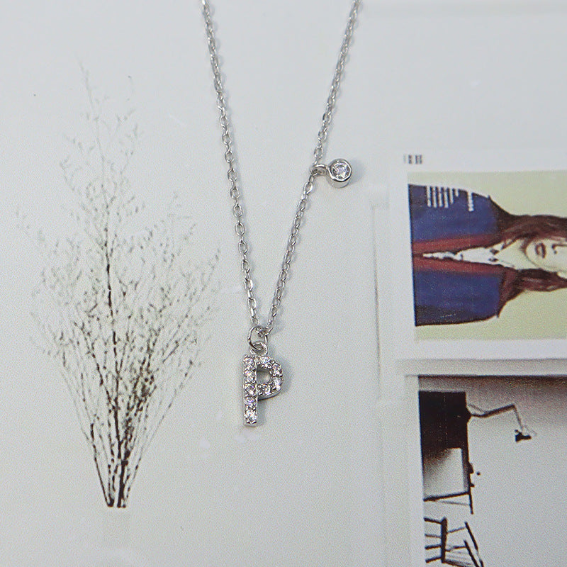 Initial Letter Necklace – Silver