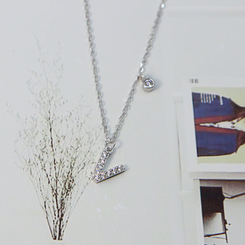 Initial Letter Necklace – Silver