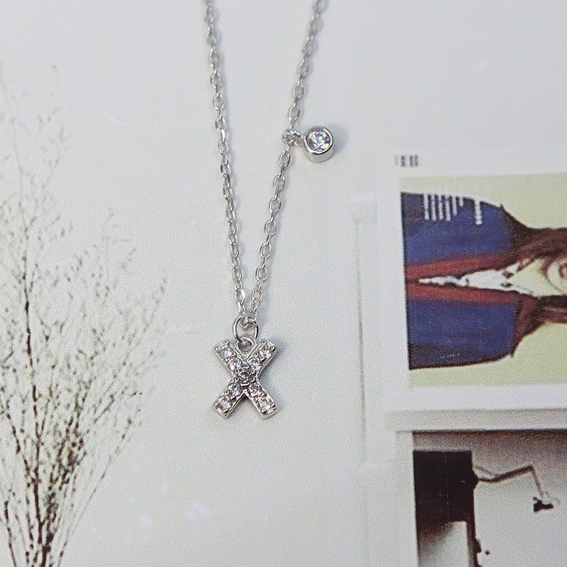 Initial Letter Necklace – Silver