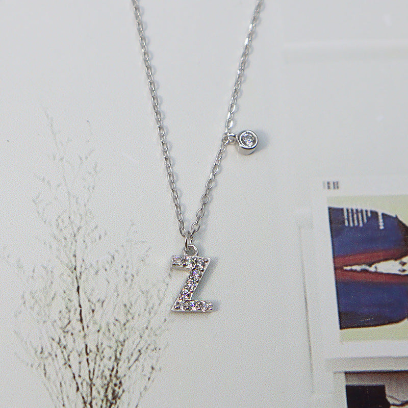 Initial Letter Necklace – Silver